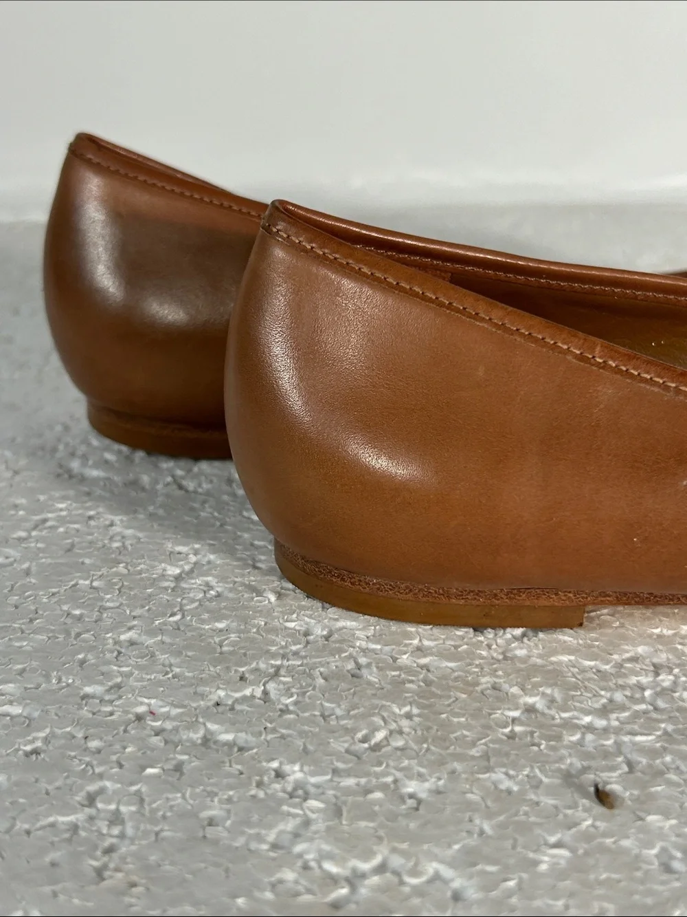 Antonio Melani SZ 8 Brown Leather Ballet Flats Buckle Old Money Staple Academia